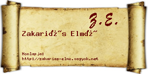 Zakariás Elmó névjegykártya